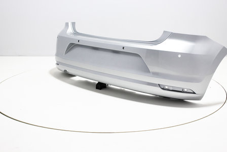 Achterbumper +PDC +Uitlaatgat Volkswagen Polo 6C REFLEXSILVE